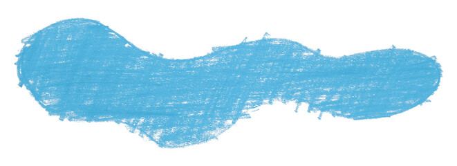 Abstract organic colored pencils abstract light blue chalk drop shape isolated on transparent background