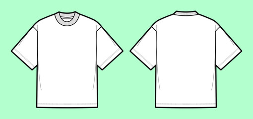 Oversized and Boxy Fit T-Shirt Vector Mockup