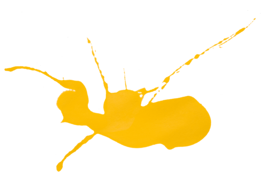 yellow watercolor splash brush isolated on transparent background