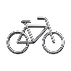 Fototapeta premium PNG Minimalist metallic bicycle outline