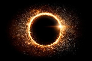 Naklejka premium A glowing orange circle with a black center