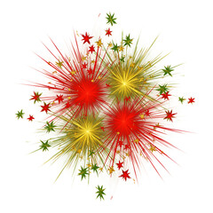 Vibrant red and gold holiday fireworks creating a beautiful sparkling explosion symbolizing celebration and Christmas joy