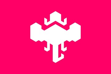 abstract elephant symbol with pink background