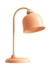 Peach Colored Desk Lamp on White Background