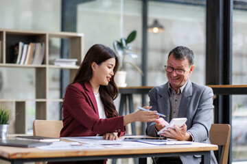 Businesswoman discussing finances with a client