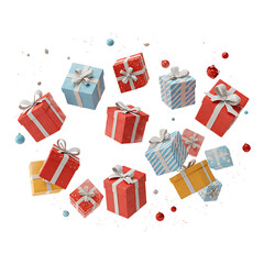 Brightly wrapped Christmas presents showing festive joy, giving spirit, and colorful holiday happiness