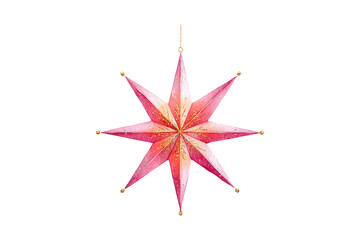 Obraz premium Watercolor Christmas star ornament isolated on transparent background