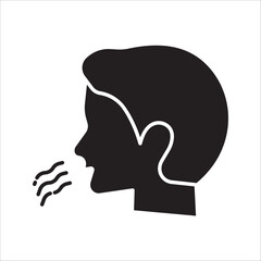Breathing icon. Breath difficulties sign. Respiration problems symbol. vector illustration.