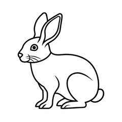 Obraz premium Minimalist rabbit animal illustration cute modern design concept vector line art on white background