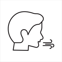 Breathing icon. Breath difficulties sign. Respiration problems symbol. vector illustration.
