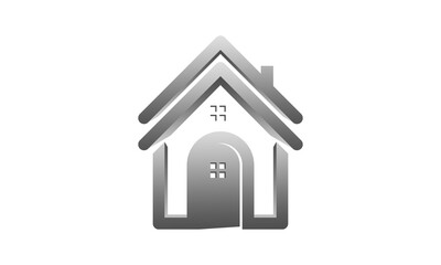 Open door house design vector