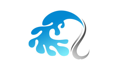 Fishing wave illustration design vector