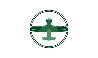 Green cargo plane design vector