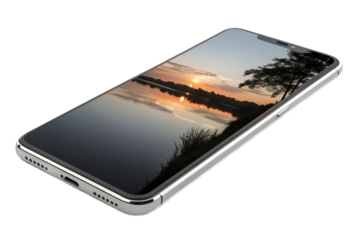 An old audio cassette tape isolated on white juxtaposed with a modern cell phone for communication and technology