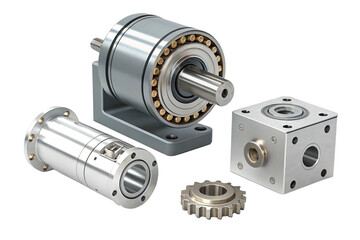 Old isolated car engine equipment, a metal auto part machine