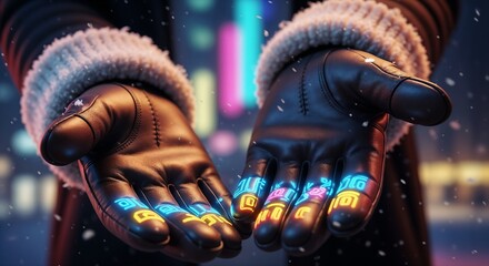 colorful gloves digital