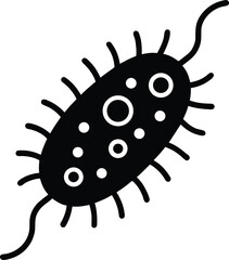Vibrio bacteria silhouette vector art illustration