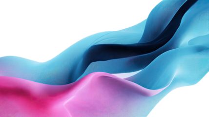 abstract background with pink and blue wavy lines isolated on white background