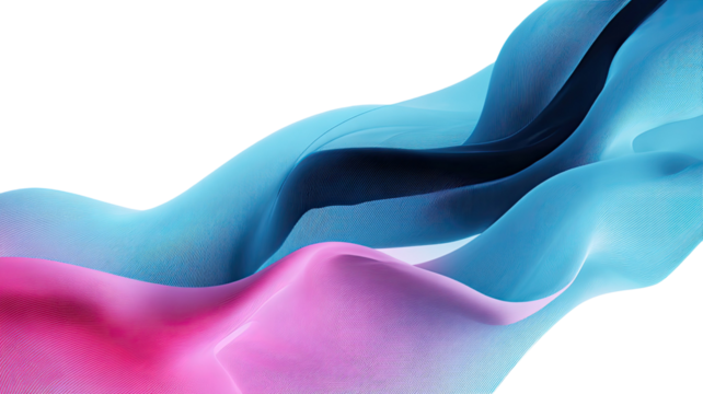 abstract background with pink and blue wavy lines isolated on white background