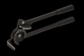 Manual pipe bender isolated on transparent background, realistic shadow and highlights, single detailed object.