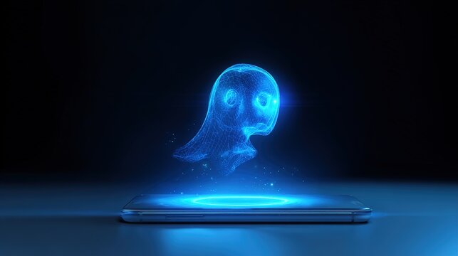 &ldquo;Futuristic Hologram Ghost Projection from Smartphone &ndash; Digital AR Technology Concept&rdquo;