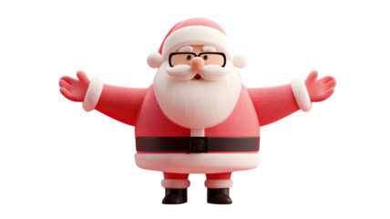 3d Santa Claus on white background