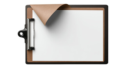 clipboard with blank white paper isolated on white background