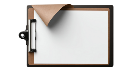 clipboard with blank white paper isolated on white background