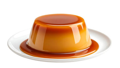 なめらかで濃厚なカラメルプリン｜背景なし・透過PNG