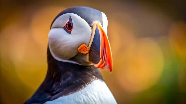 Atlantic Puffin Portrait - A Colorful Seabird in Stunning Detail.