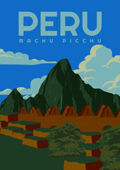 Machu Picchu Peru Travel Illustration