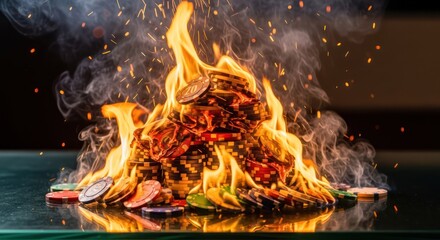 Burning fortunes: a dramatic visualization of gambling risks and financial loss