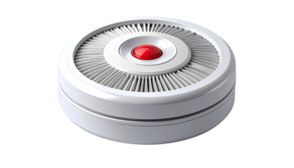 White Futuristic Control Panel with Red Button 3D Render – Modern Technology, Automation & Emergency Concept Design Isolated