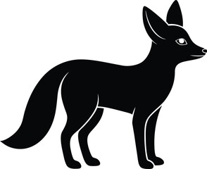 Fennec fox silhouette vector art illustration