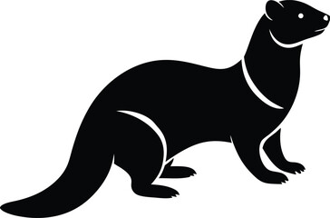 Ferret silhouette vector art illustration