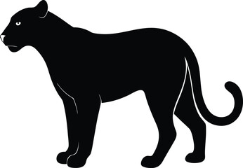 Jaguar silhouette vector art illustration