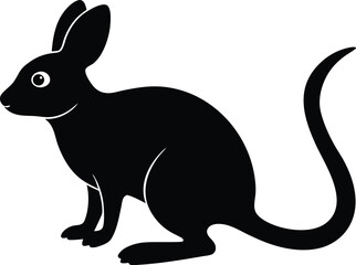 Jerboa silhouette vector art illustration