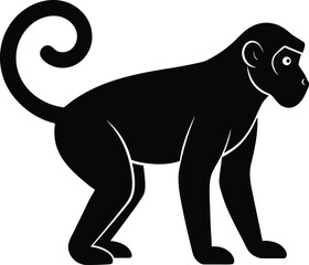 Obraz premium Monkey silhouette vector art illustration