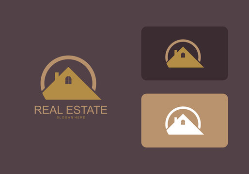 Real estate company business card icon illustration vector logo