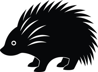 Porcupine silhouette vector art illustration