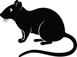 Rat silhouette vector art illustration