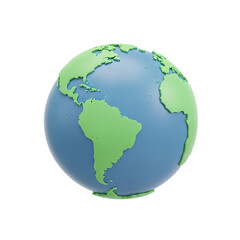 Obraz premium Stylized earth globe showing south america isolated on transparent background