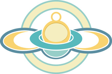 Abstract spiritual symbol with serene light and calming colors