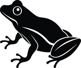 Tree frog silhouette vector art illustration