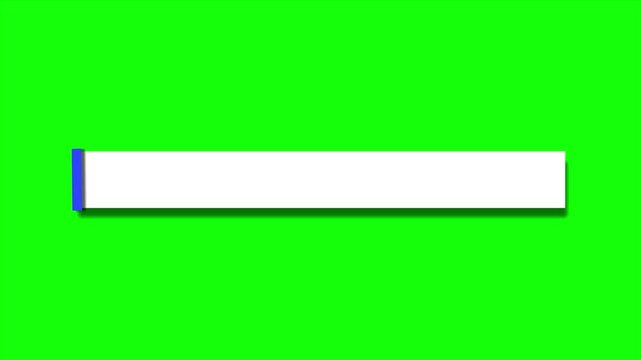 Clean White Lower Third Title Banner or Name Plate Animation on Chroma Key Green Screen Background. Ready-to-Use Video Template for Text and Graphics