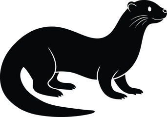 Otter silhouette vector art illustration