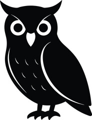 Owl silhouette vector art illustration