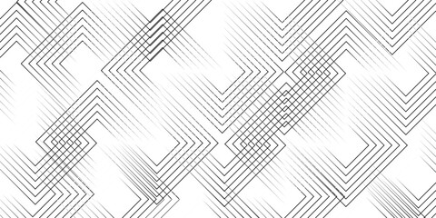 Seamless geometric spiral pattern and abstract circle wave lines overlapping pattern isolated. Vector seamless pattern with lines stripes. Illustration square stripe gray geometric modern design.	