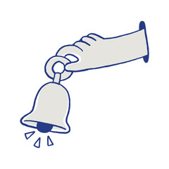 hand holding ring bell vector