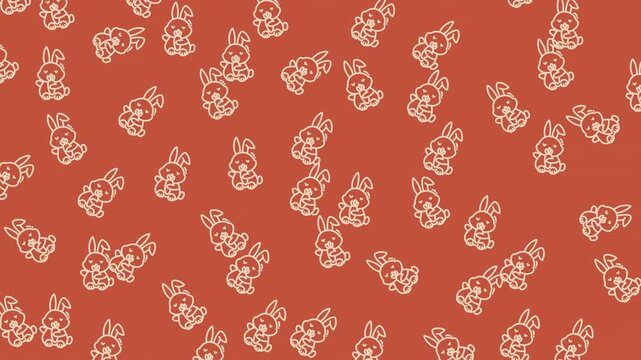 Rabbit seamless pattern terracotta sweet design with cute rabbits. Perfect for backgrounds, and children's products.